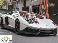 Cho thuê xe hoa Lamborghini Aventador màu trắng